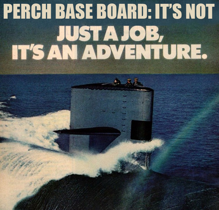 PERCH BASE BOARD: IT'S NOT JUST A JOB, IT'S AN ADVENTURE,