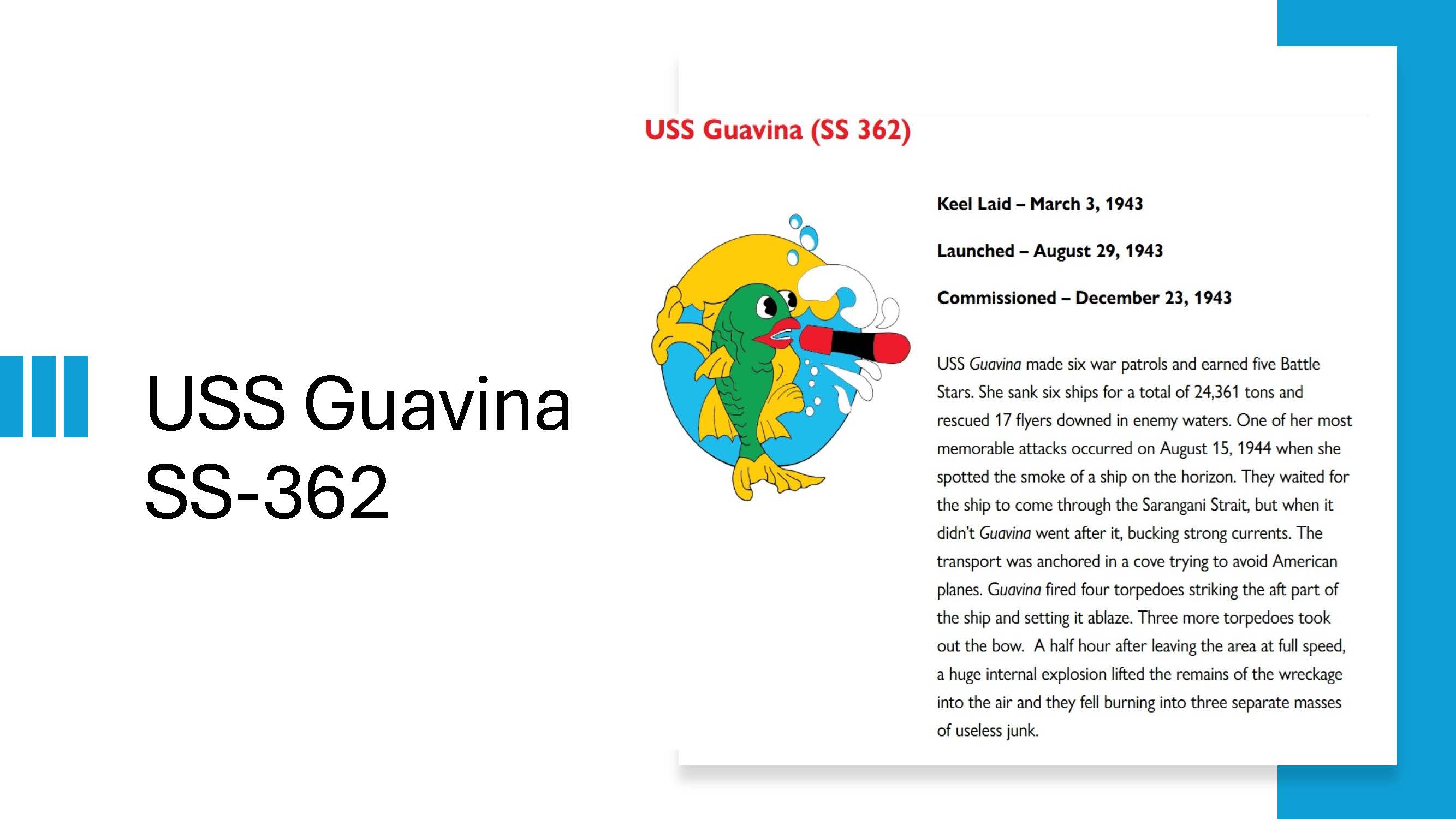 October 2026 Boat of the Month, USS Guavina