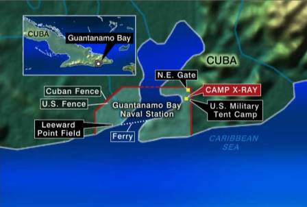 Location of "GITMO" on Cuba.
